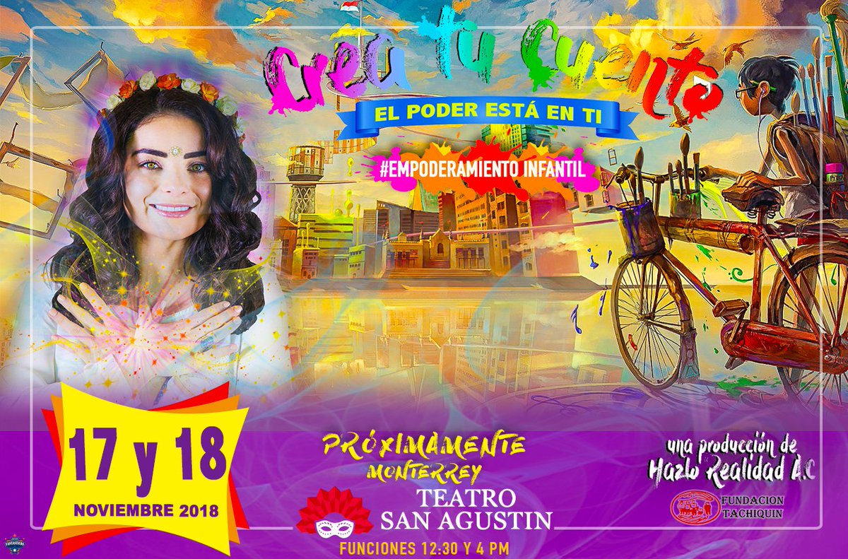 La Oficina de la Magia cambia de lugar. Próximamente la Liga Mágica estará en Monterrey.
Acompáñanos en esta aventura y vamos juntos por más corazones libres !!!
🗓 17 y 18 Nov 2018 | 🕧 12:30pm 🕓 4pm |📍 @TeatroSan Agusti
#EmpoderamientoInfantil #CreaTuCuento #Monterrey