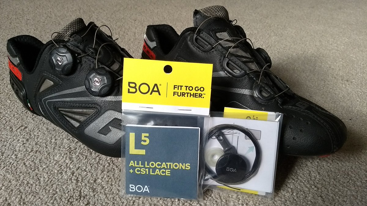 ADMorrow's tweet photo. Busted a #BOA lace on my #Gaerne #cycling shoes (yes, feet are getting fat!), but am quickly back on the road thanks to @boafitsystem's warranty, fast service, and easy to follow instruction videos. THANKS!

#Carbon #GChronoPlus #fittogofurther #bike @gaernecycling @gizmocycling https://t.co/yZTTk4l737