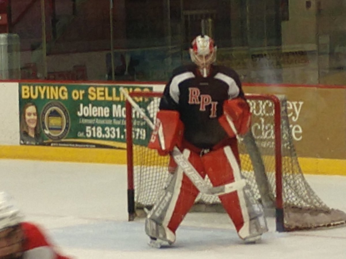 MrBoylerAlert's tweet photo. #ECACPadCheck for @RPI_Hockey goalie Linden Marshall...only one RPI goalie going a with a white base, love Linden's use of gray @ECACHOCKEYMWD1 #ECACHockey https://t.co/FsVrphemRL