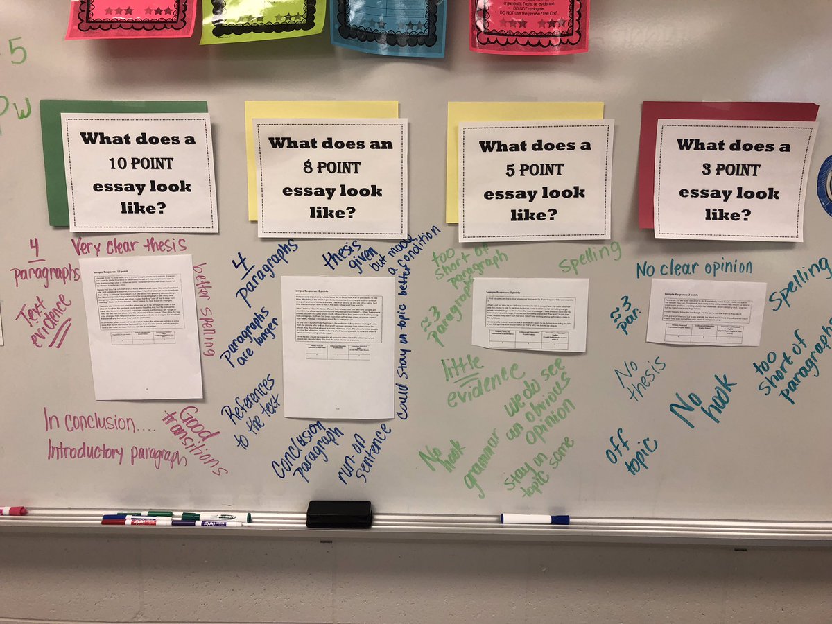 LeffingwellDan's tweet photo. Posting for the Twitterless Tori Thompson!!! Cmon Tori!! Lol great things happening in that classroom! 5th graders are starting to edit their 1st persuasive essay!
To make it happen, they’re analyzing what a 10,8,5 & 3 point essay looks like...#gettwitter #makeIThappen #GoZeps https://t.co/ib163Dk8I5