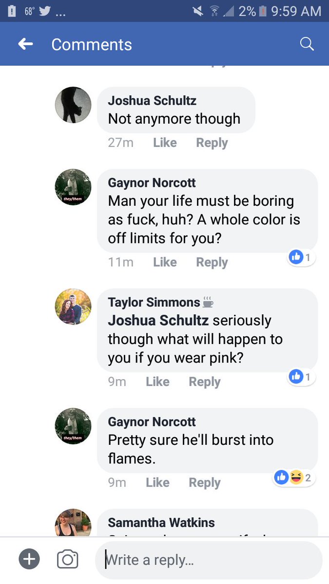 Joshua7377272's tweet photo. People are damn near idiots. I was kidding about the color pink but lets be real , people are idiots https://t.co/SN8Y9KjYIV