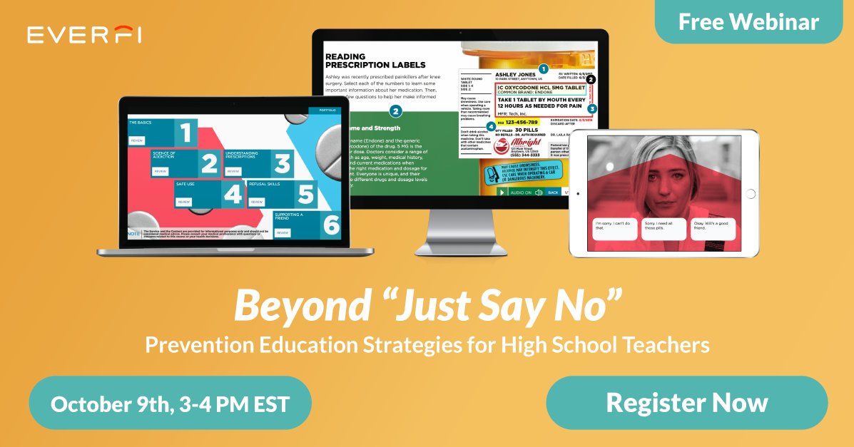 EVERFIK12's tweet photo. A panel of experts from @ClevelandClinic @ASAMorg provide insight and classroom strategies for prevention education during for #redribbonweek and beyond. #redribbonnetwork 

Register 👉 https://t.co/vK3n0O3ebT https://t.co/dXMLGbrlAG