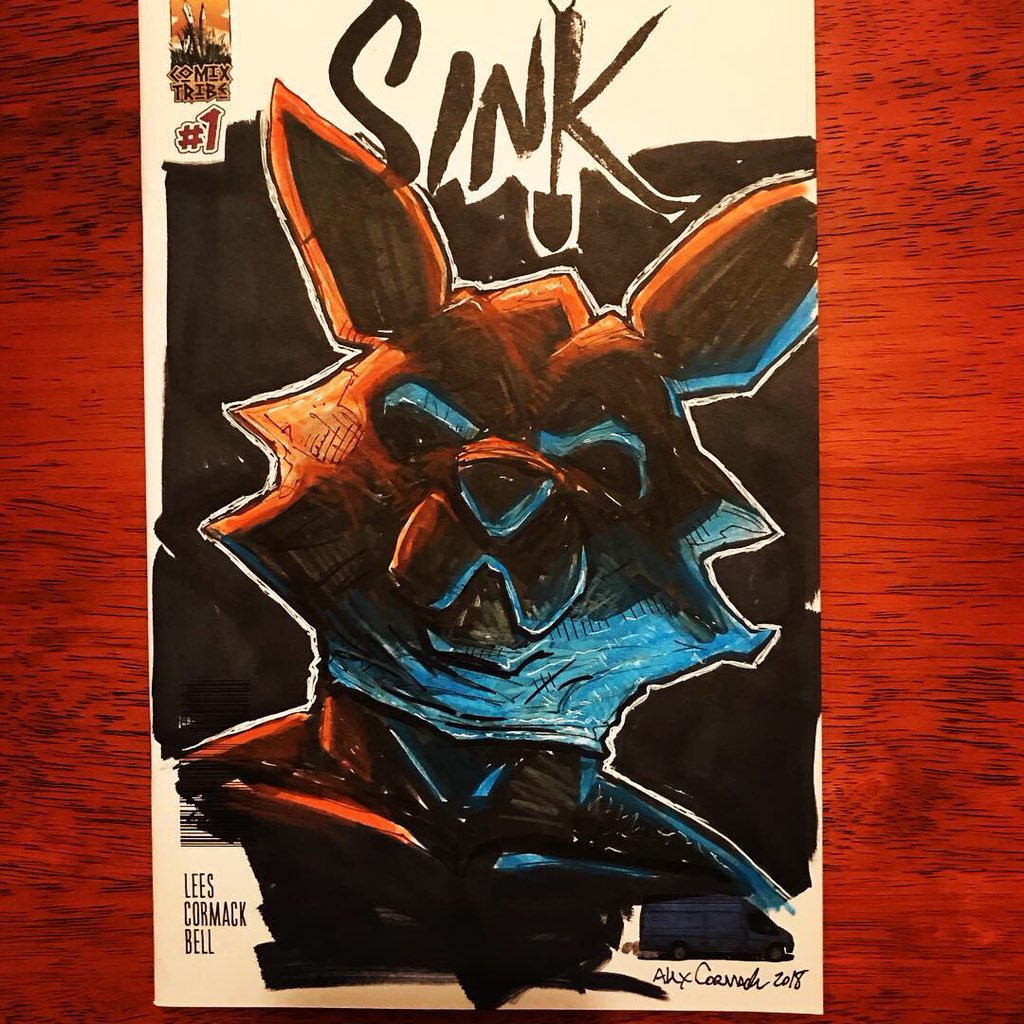 AlexCormack4's tweet photo. #sink #sketchcover that’ll be for sale at #newyorkcomiccon
#sinkcomic #sinkcomicsketchcover #sinksketchcover #variantcover #mrdig #sinkmrdig #bringashovel #comicbookart #nycc2018 #nycc #drawing #illustration @johnlees927 #comixtribe #foxmask #fox #mask #foxmaskedvigilante https://t.co/kP0hFxWhEo