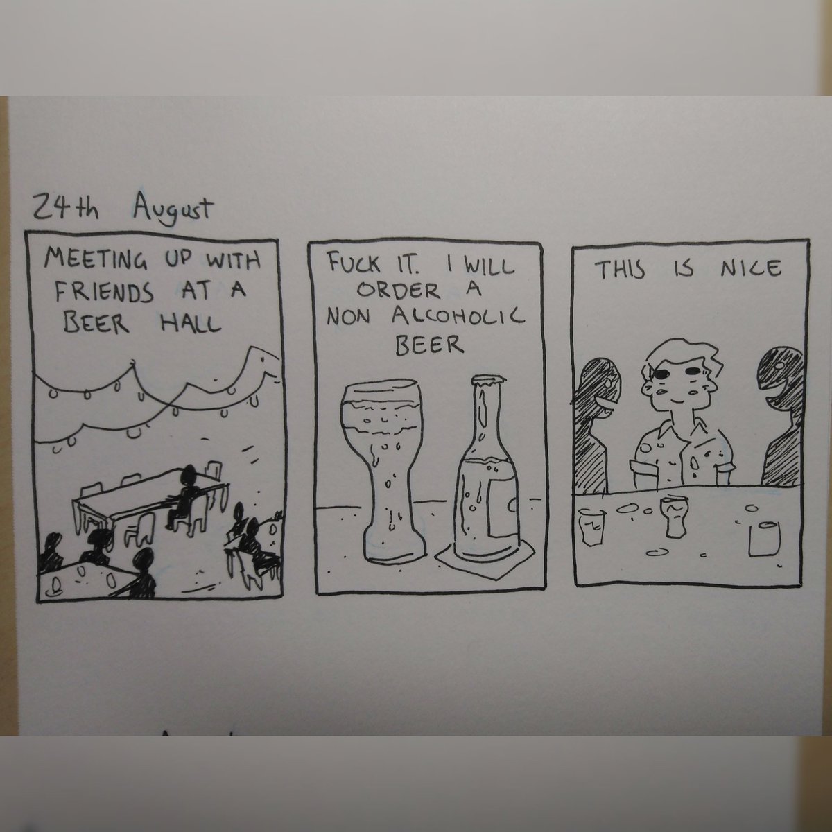 It is just pleasant. I wish the selection was nicer though. #nonalcoholic #comic #onthewagon