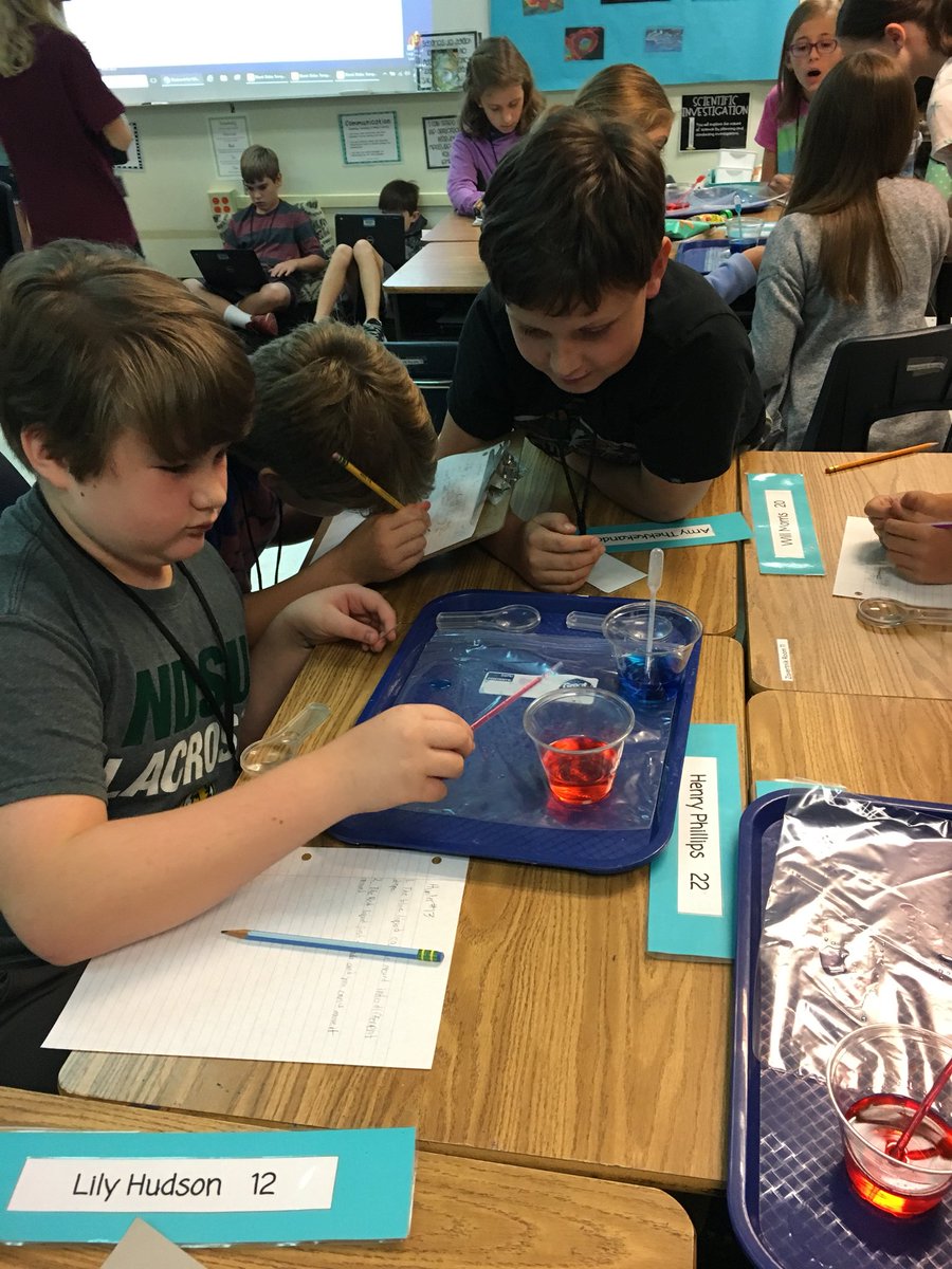 DebraZavertnik's tweet photo. Exploring the mysteries of science. Can we identify the mystery liquid? #CBGAcademies @ccps_gifted #GrowingGreenfieldes https://t.co/7JRtfynW9y