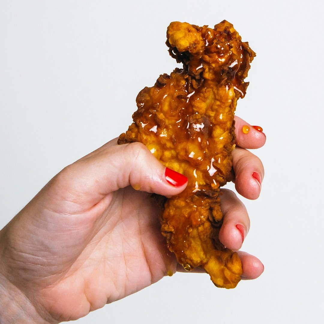 What's happenin' hot stuff? Grab our <a href="/mikeshothoney/">Mike's</a> all-white meat chicken tenders to fire up your day. 🔥 🍗 🔥