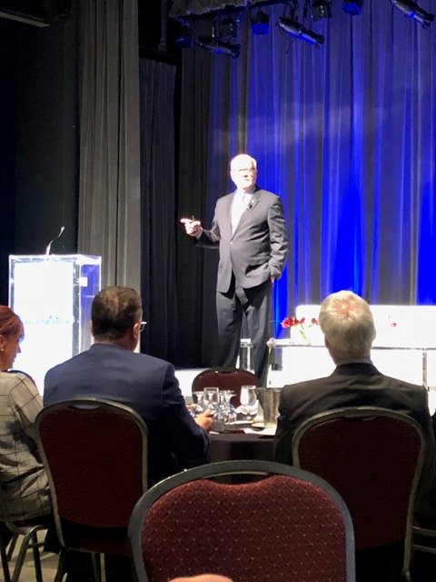 GenomeAtlantic's tweet photo. #PeterMansbridge keynote speaker at today's #CORE2018 luncheon @MEnergyAssoc https://t.co/uZq6whpW9m