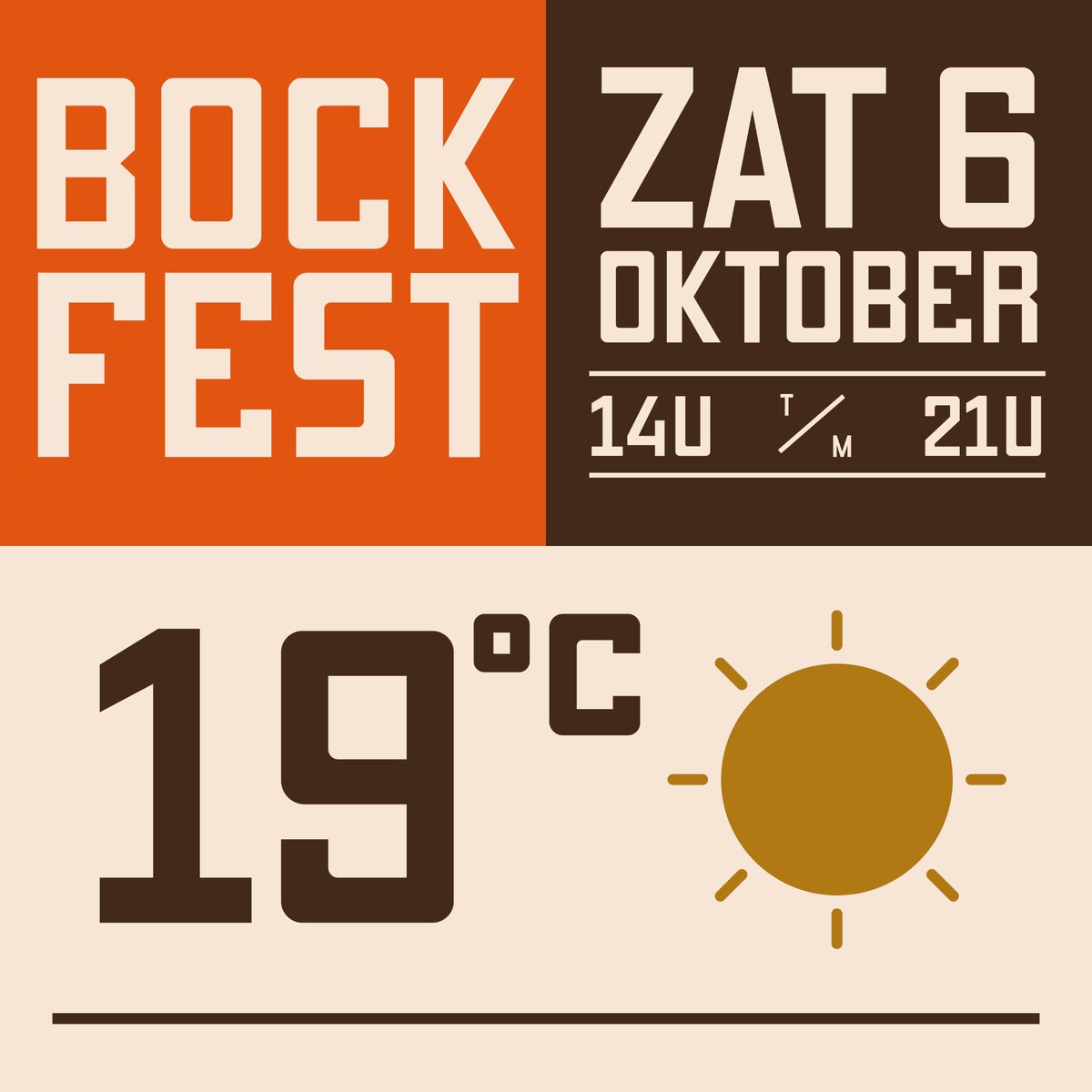 Weerbericht voor komende zaterdag! Zon en 19 graden. Perfect weer voor ons Bockfest! Tickets: pos.cmtickets.com/20dc72e0-8dec-…
#Bockfest #Veenhuizen #ProefDrente #Drenthe #CraftBeer #brouwerij #Bokbier
