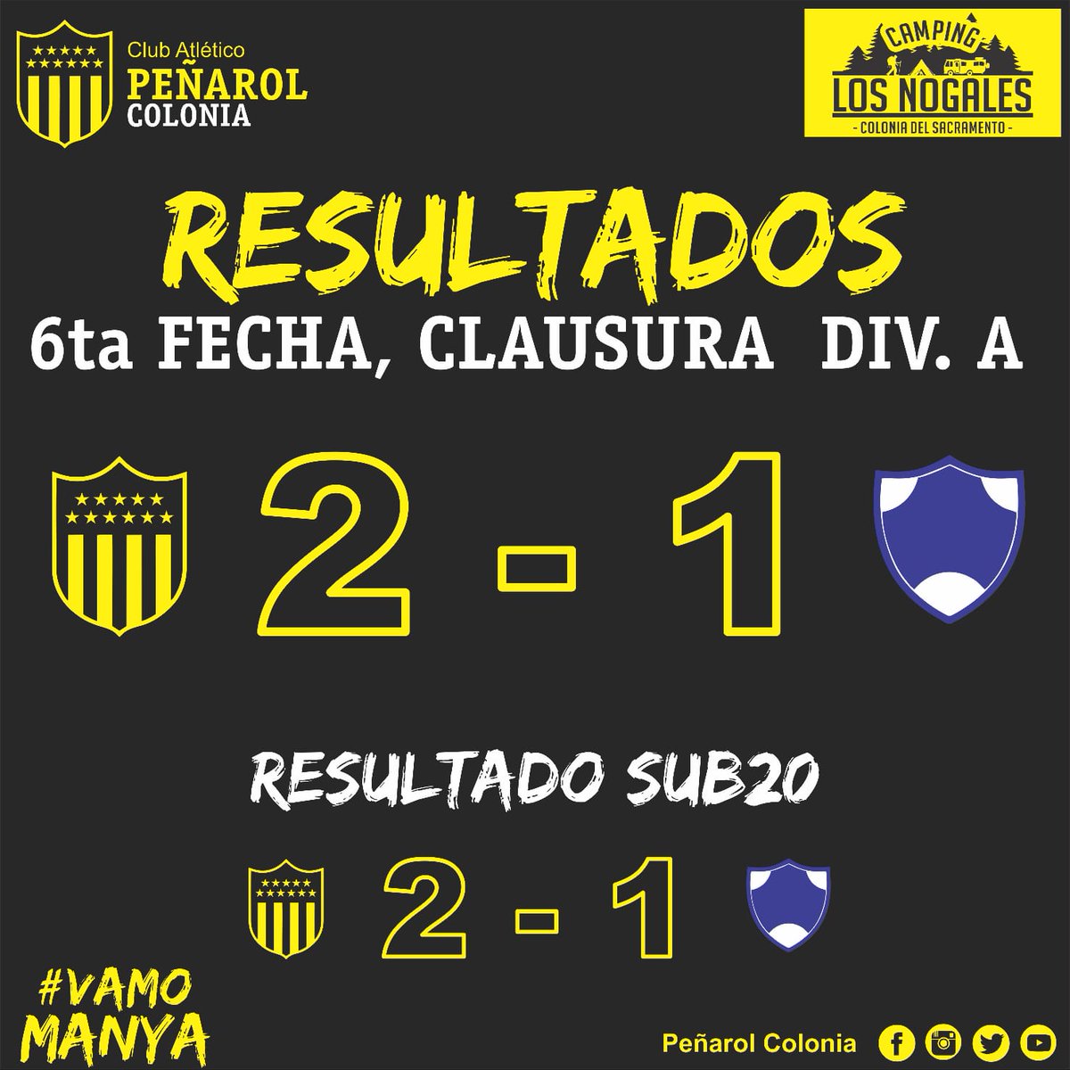 capcolonia's tweet photo. 3 pts clave el finde que quedaron en casa para seguir en la pelea de los objetivos!!⚽💛🖤
#Futbol
#LigaDeColonia
#CAPColoniaFutbol
#CAPColonia
#VamoManya https://t.co/1zGNS4QW8R