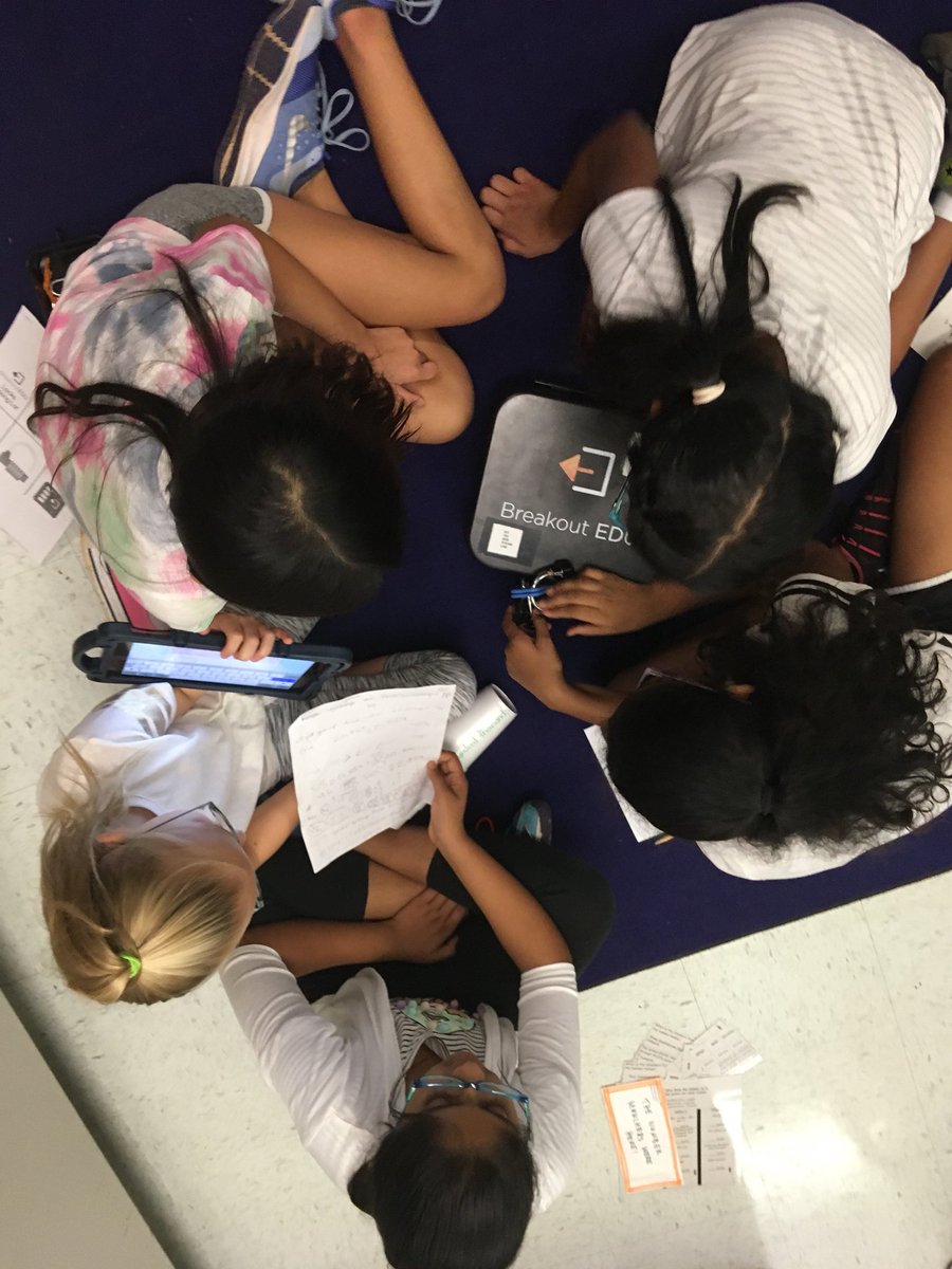 MillRunLCPS's tweet photo. @LHoylerGr3MR and Mrs. Rock’s 5th graders used the #5Cs and their knowledge of place value, comparing and ordering, and number forms to complete this awesome @breakoutEDU challenge! #lcpsifts #mathrocks #mre18 #lcps18 #lcpsedtech https://t.co/1CxflAKbmH