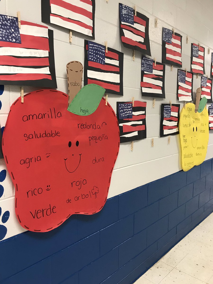 Kinder ended September with some awesome apple artwork! #duallangerocks