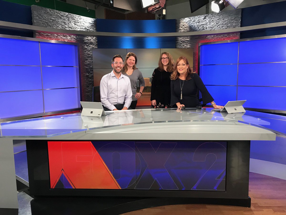 WorldChessHOF's tweet photo. Did you watch @FOX2now AM show today? Associate Curator Emily Allred chatted with @kimhudsontv about our new exhibitions opening Oct 5. Chief Curator Shannon Bailey and Marketing Guy @BFlowersWCHOF crashed the news desk with @RandiNaughton, too! https://t.co/f1xsd1YdVW #Fox2Now https://t.co/EDpHASasoB