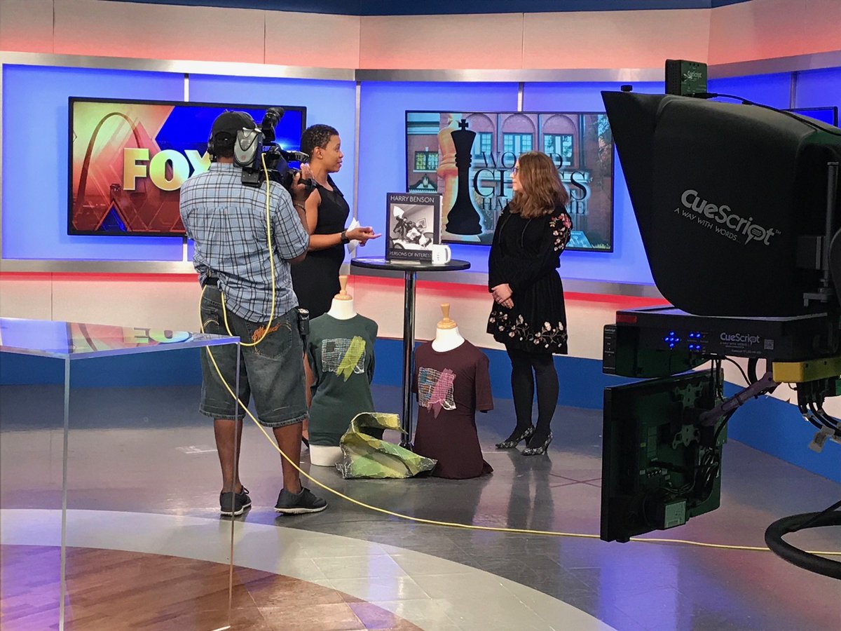 WorldChessHOF's tweet photo. Did you watch @FOX2now AM show today? Associate Curator Emily Allred chatted with @kimhudsontv about our new exhibitions opening Oct 5. Chief Curator Shannon Bailey and Marketing Guy @BFlowersWCHOF crashed the news desk with @RandiNaughton, too! https://t.co/f1xsd1YdVW #Fox2Now https://t.co/EDpHASasoB