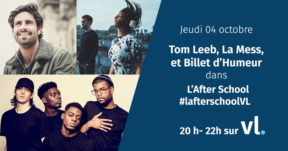 sarah_gfeller's tweet photo. Demain soir, c'est @lafterschoolVL, avec @SarahGfeller, Klotilde, Léo, Philippe et Varo!
Et nos invités de la semaine sont, @tomleebs , #LaMess et @Billetd_humeur !
Pour nous 📺 ou nous 🎶 en direct 20h-22h00 ;)
➡️ https://t.co/FKU5hWZ6yM https://t.co/GF3zPNep5C
