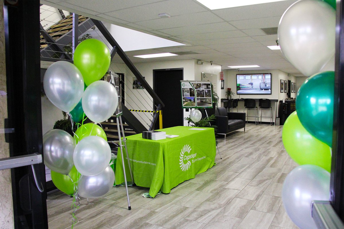 CapstoneEnergy's tweet photo. Counting down to our @CapstoneTurbine Open House at our newly consolidated facility. Event features presentations by management, factory tour, Q&amp;A session and the visit from a special guest who will join us. To listen online register https://t.co/vNtIM5oJNy #ManufacturingWeek https://t.co/HpnYRZp2cf
