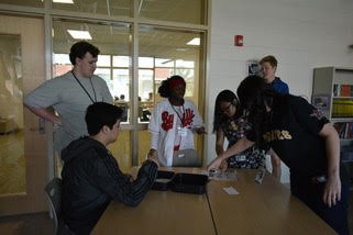 LucasClamp's tweet image. Students @RBHSGators completed a scavenger hunt in US History and then opened &quot;Breakout Boxes&quot; in English III to determine the topic for their upcoming Learning Expedition. Groups worked together to unlock the &quot;Power&quot;.  @ELeducation #learningisactive