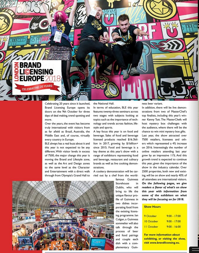 PowerStnStudios's tweet photo. We're loving @TotalLicensing's @BLEurope advert! An awesome throwback to when we created a super-fun experiential stand for @sybogames at #BLE17!
PSA - We're also at #BLE2018, so drop us an email at info@powerstation-studios.co.uk if you'd like a chat! #FullServiceAgency #Design https://t.co/QeJxLaaVKF