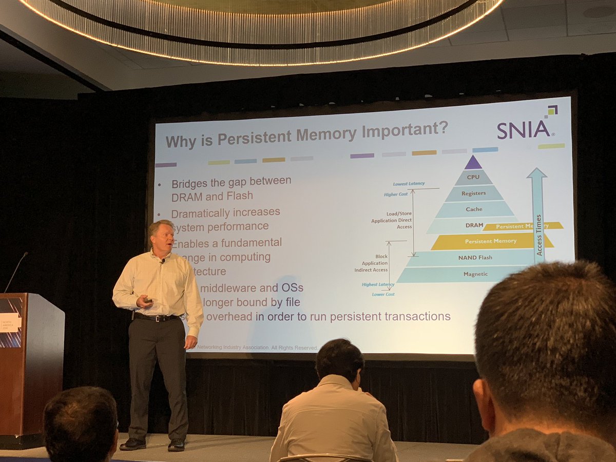 Why is persistent memory important? According to Arthur Sainio of @SNIA, it bridges the gap between memory and storage #IMCSummit #PersistentMemory