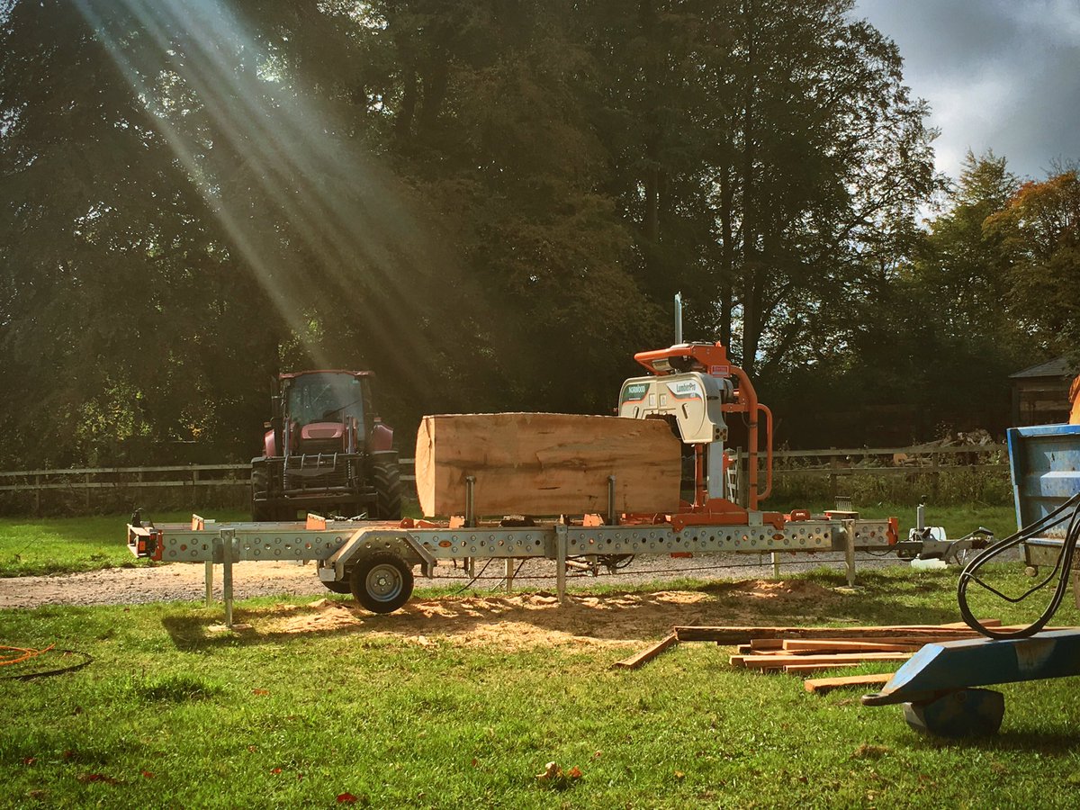 Saw milling large slabs of Oak <a href="/ntstourhead/">Stourhead</a>, love this autumn weather. <a href="/alanstourhead/">Alan Power</a>