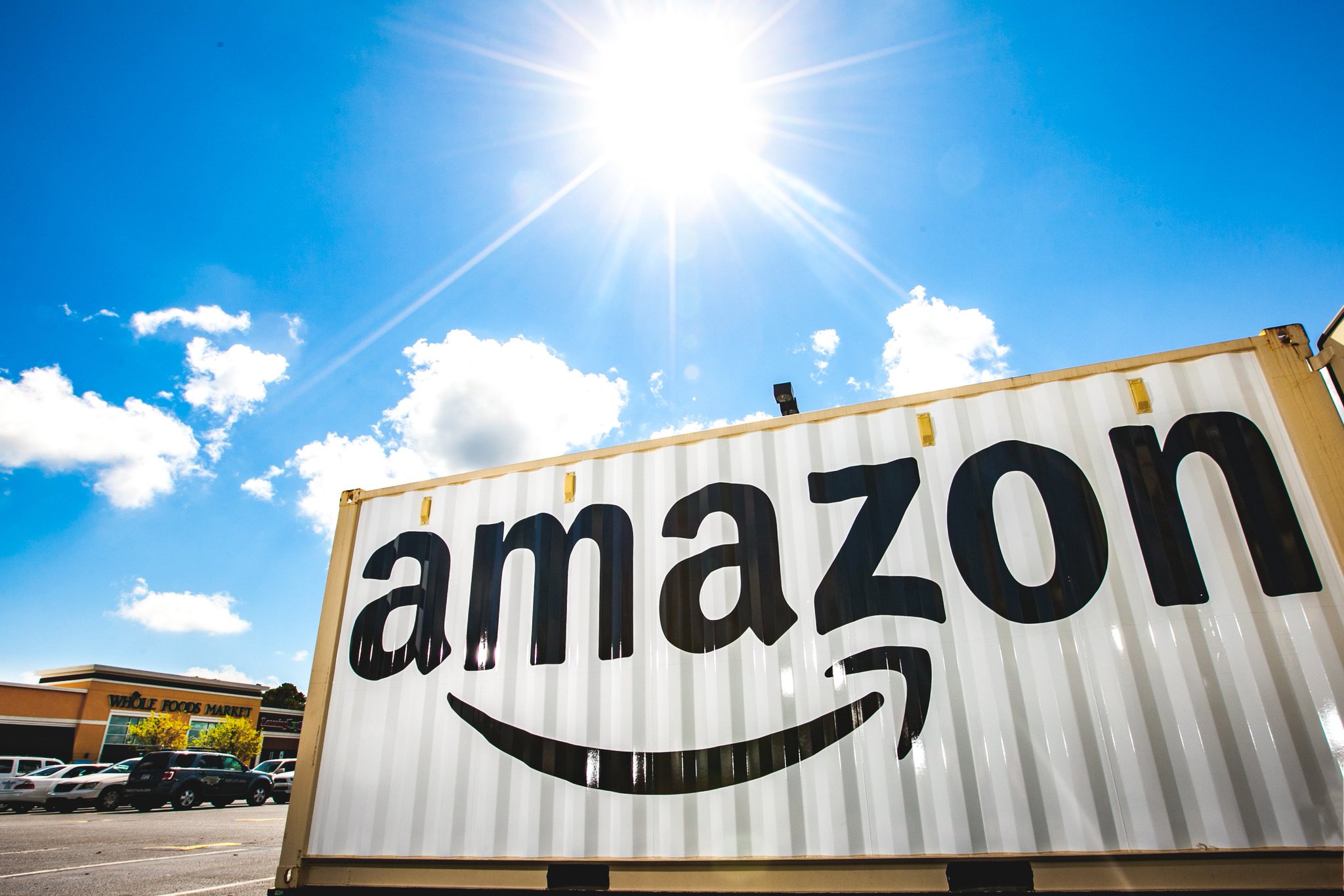 on Twitter "Amazon’s first relief pickup location to
