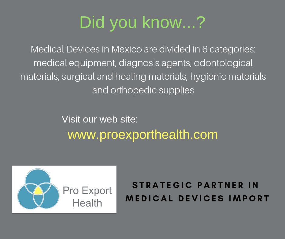 ProexportH's tweet image. Which category is your #medicaldevice ? We can help you know according to mexican legislation. 
Write us at:  contact@proexporthealth.com
#Mexico #health #imports