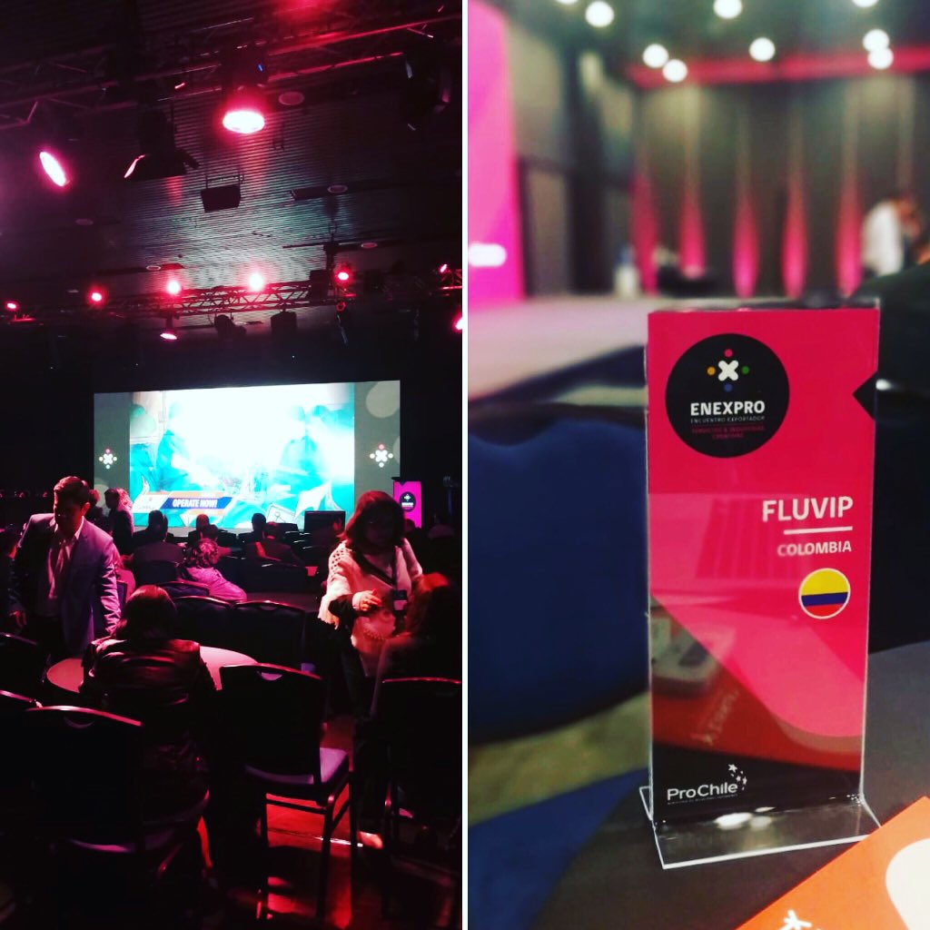 FLUVIPGlobal's tweet photo. Hoy nos encontramos en #chile 🇨🇱 en el evento #EnexproServicios #2018 encuentro exportador de servicios e industrias creativas 💡🔝
#InfluencerMarketing #InCreatorsWeTrust #FLUVIP https://t.co/AIl7tYOtSn