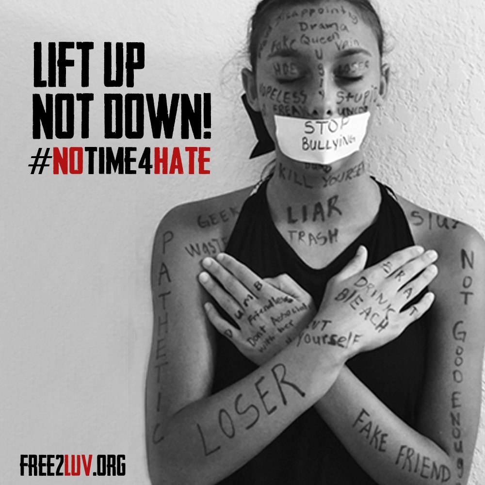 FREE_2_LUV's tweet photo. Negative self-talk or hurtful words spoken by others can be incredibly damaging. It's time to refrain from labels & judgment & accept ourselves & each other as we are. Judgment & hatred result from fear. Let's choose LUV, kindness & compassion. #BullyingPreventionMonth Who's in? https://t.co/4GJygrvzid