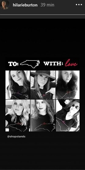 LeytonTLA1990's tweet image. Hilarie Burton Insta Story #capefearlesschallenge .... Buy a T-shirt and help North Carolina