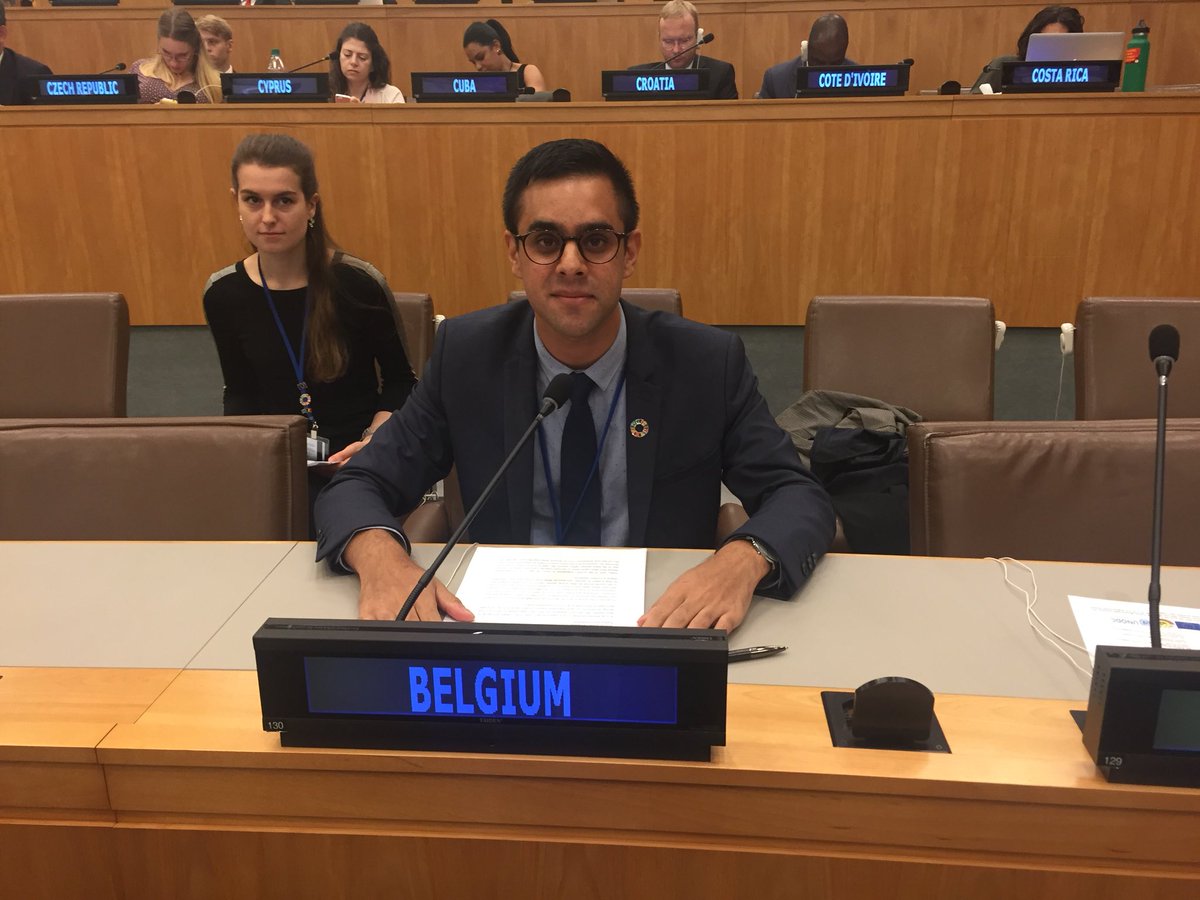 BelgiumUN's tweet photo. Proud of our 🇧🇪 UN Youth Delegates @SaraUNYouth &amp; @matthewgreant participating @UN #ThirdCommittee and making a strong case for quality education and youth empowerment: 
«Young people don’t want to be represented, they want to be present!» #standingupforhumanrights 
#Youth4YPS https://t.co/j0qrVM4Hae