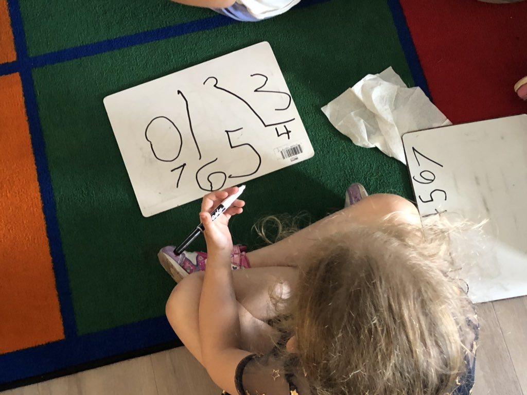 COACHCHAMBERS's tweet photo. These kinders are learning to write numbers in @LaurenPerrymanK class. “Make an S but do not wait back to the top and that’s an 8” #westelementary https://t.co/MtXmrEQe6D