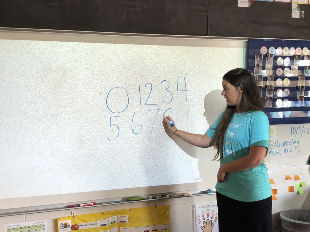 COACHCHAMBERS's tweet photo. These kinders are learning to write numbers in @LaurenPerrymanK class. “Make an S but do not wait back to the top and that’s an 8” #westelementary https://t.co/MtXmrEQe6D