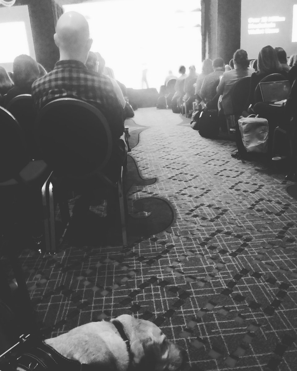 DeMiloTheDog's tweet photo. Day 2 of #CMXSummit with @becu  Listening to @DavidSpinks drop some knowledge @CMX #CommunityManager https://t.co/K3GejHDSbq