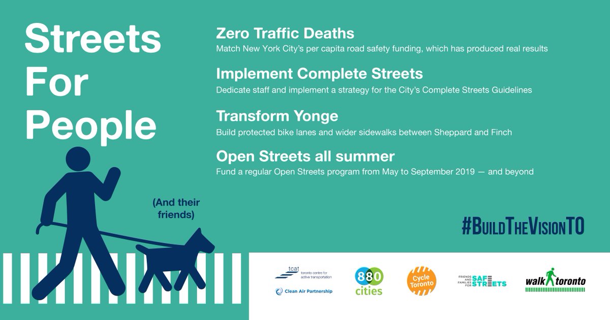 TCATonline's tweet image. Streets are for people! Let's have zero traffic deaths, a transformed Yonge St and Open Streets all summer long! #BuildTheVisionTO #VisionZeroTO #walkTO #TOVotes18 buff.ly/2KoUgfl