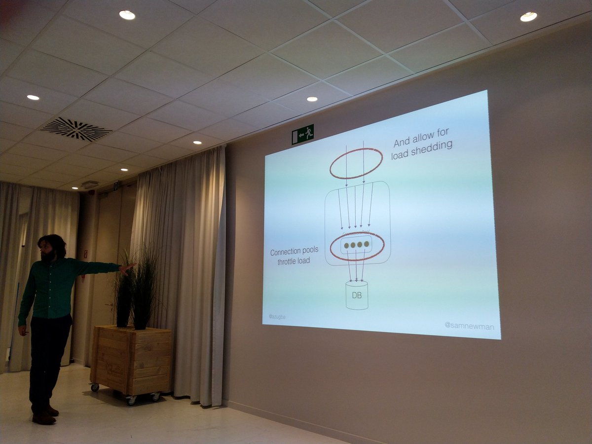 aavdberg's tweet photo. Session about #Serverless #connectionpool by @samnewman at @azugbe https://t.co/CciQWHZlq8