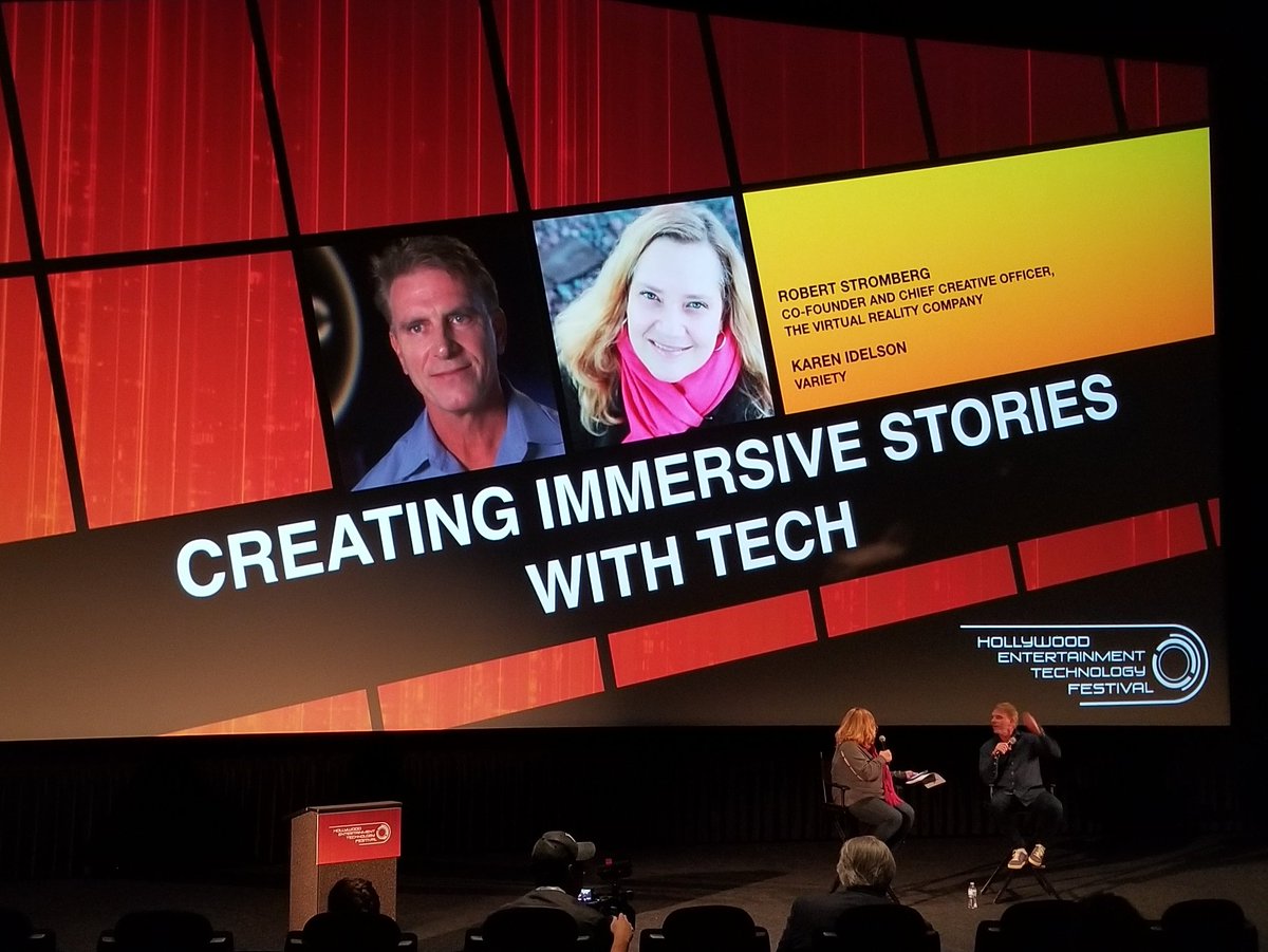 the8thwall's tweet photo. "Techology is changing. VR makes it possible to tell stories in new ways'  -- Robert Stromberg, @VRcompany
#2018HETFEST https://t.co/kQSJ0g3Qqt