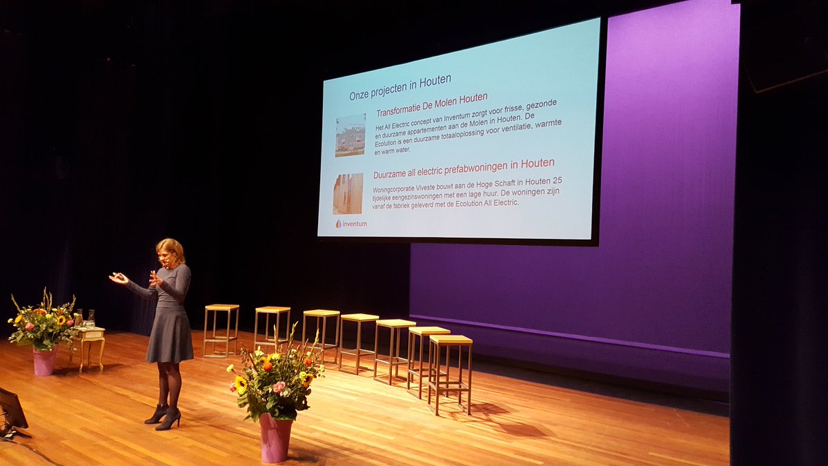 Op Impact bijeenkomst duurzaam ondernemen in Kromme Rijn gebied noemt @Inventumbv 2 voorbeelden van @viveste #allelectric  #trots!