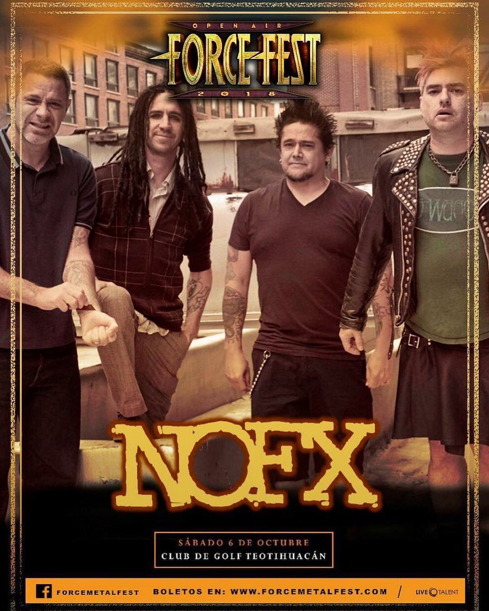 NOFXband's tweet image. We’re in Mexico City on Saturday for @forcefestival! #nofx