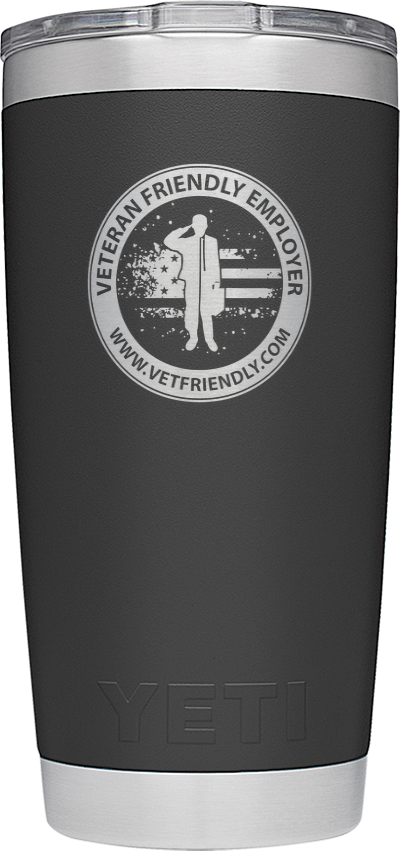 Loving the VetFriendly #Yeti Tumblers. Proud to show our support for hiring #veterans and military spouses. vetfriendly.com