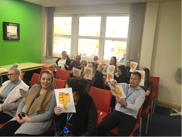 morrison_water's tweet photo. The #MUS #NCSW18 celebrations continue with our @YorkshireWater contract. Today’s activity was a ‘role play event’ with the team taking it in turns to showcase two very different #CustomerService experiences, based on #timelyresolution #actualresolution #qualitycommunication https://t.co/FcZDtDy6Ae