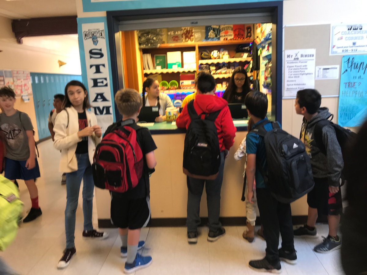 The Coachmen Corner opened today. Plenty of positive behavior leads to Cool Coachmen, which can be used for items in the store. <a href="/whitford_ms/">Whitford MS</a> #wtmsproud #coolcoachmen