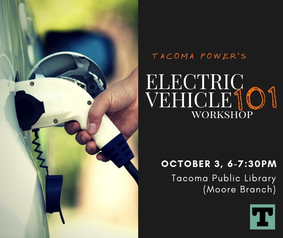 MyTPU's tweet image. • Will an #electricvehicle fit my lifestyle and budget?
• Are they really better for the environment?
• Are there incentives and financing options?

YES! YES! YES!

Join us for a FREE workshop at the Tacoma Public Library to learn more: