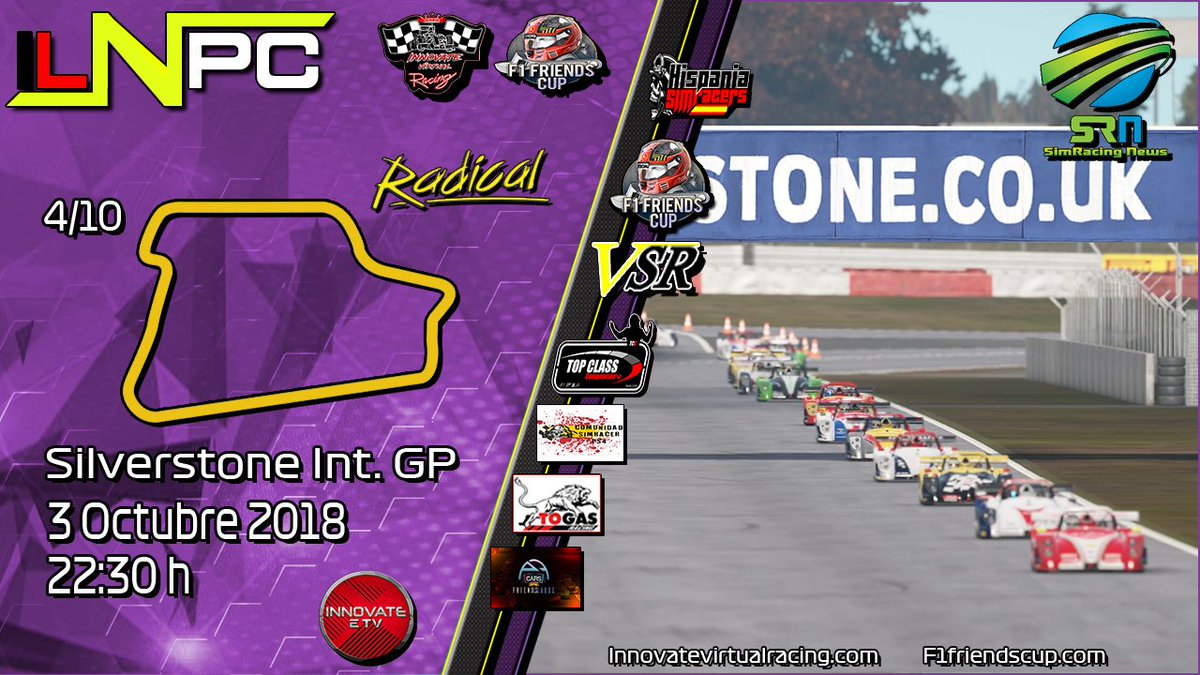 DesignArtStudio's tweet photo. Seguimos con la #ILNPC @SimRNews_Es
Turno para la #DivisionRadical en el #SilverstoneIntGP para cerrar la semana de competicion.
Desde las 22:30h en directo con @IVR_Cabayashi
@F1Friendscup
@VrInnovate https://t.co/RoXTWHSap1