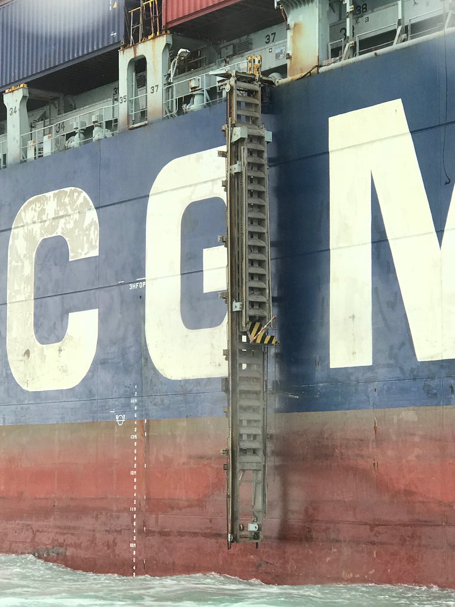 Dangers pilots face.  Accommodation  ladder failed minutes after Miami pilot boarded ship at sea.