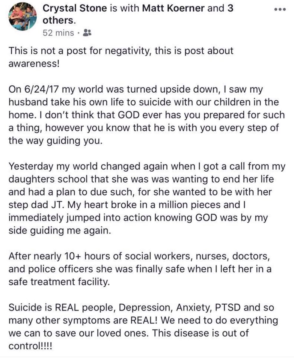 Amy Hammerschmidt (@hammerschmi1amy) on Twitter photo Mental illness is real people! I just had a family member threaten to take her own life. We need help. <a href="/MauriceBenard/">Maurice Benard</a> Mental illness is real people! I just had a family member threaten to take her own life. We need help. <a href="/MauriceBenard/">Maurice Benard</a>