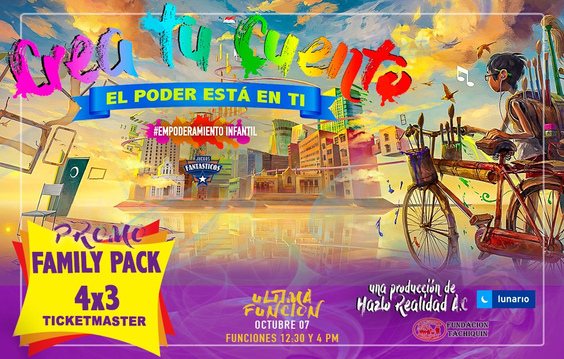 Para nuestro cierre de Temporada en #CDMX , adquiere tus Boletos a Precio Especial.
<a href="/TicketmasterME/">Ticketmaster Middle East</a> 👉🏻goo.gl/A5bCUn 
 🗓07 oct. 2018 últimas funciones 🕧12:30 pm y 4pm.
📍 <a href="/LunarioMx/">Lunario</a>
#EmpoderamientoInfantil  #CreaTuCuento #Lunario