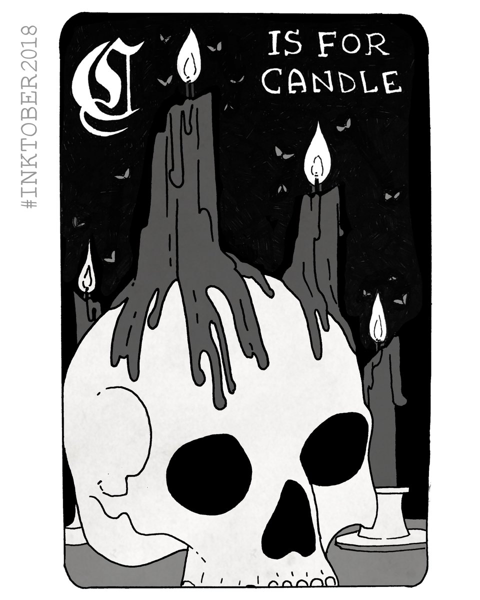 Day 3 of #mysticalphabet C is for Candle 💀🕯 #inktober #inktober2018 