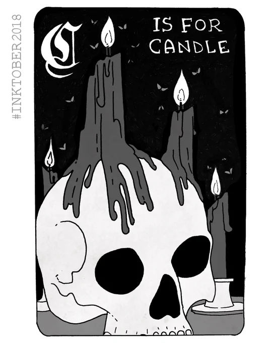 Day 3 of #mysticalphabet C is for Candle 💀🕯 #inktober #inktober2018 