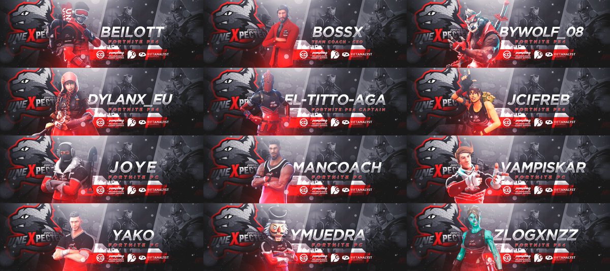 Headers for <a href="/UNEXeSports/">@UNEXeSports</a> Fortnite Teams

Rt &amp; ❤