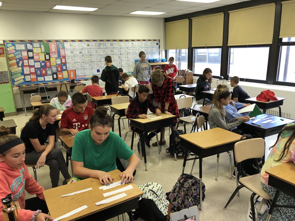 Activity 1: Students organize sentence strips into a coherent introductory paragraph. Activity 2: Seventh grade students analyze model peer introductions before writing their own. #seventhgrade #middleschool #writinginstruction #collaboration @PVPantherPride @RichHayzler