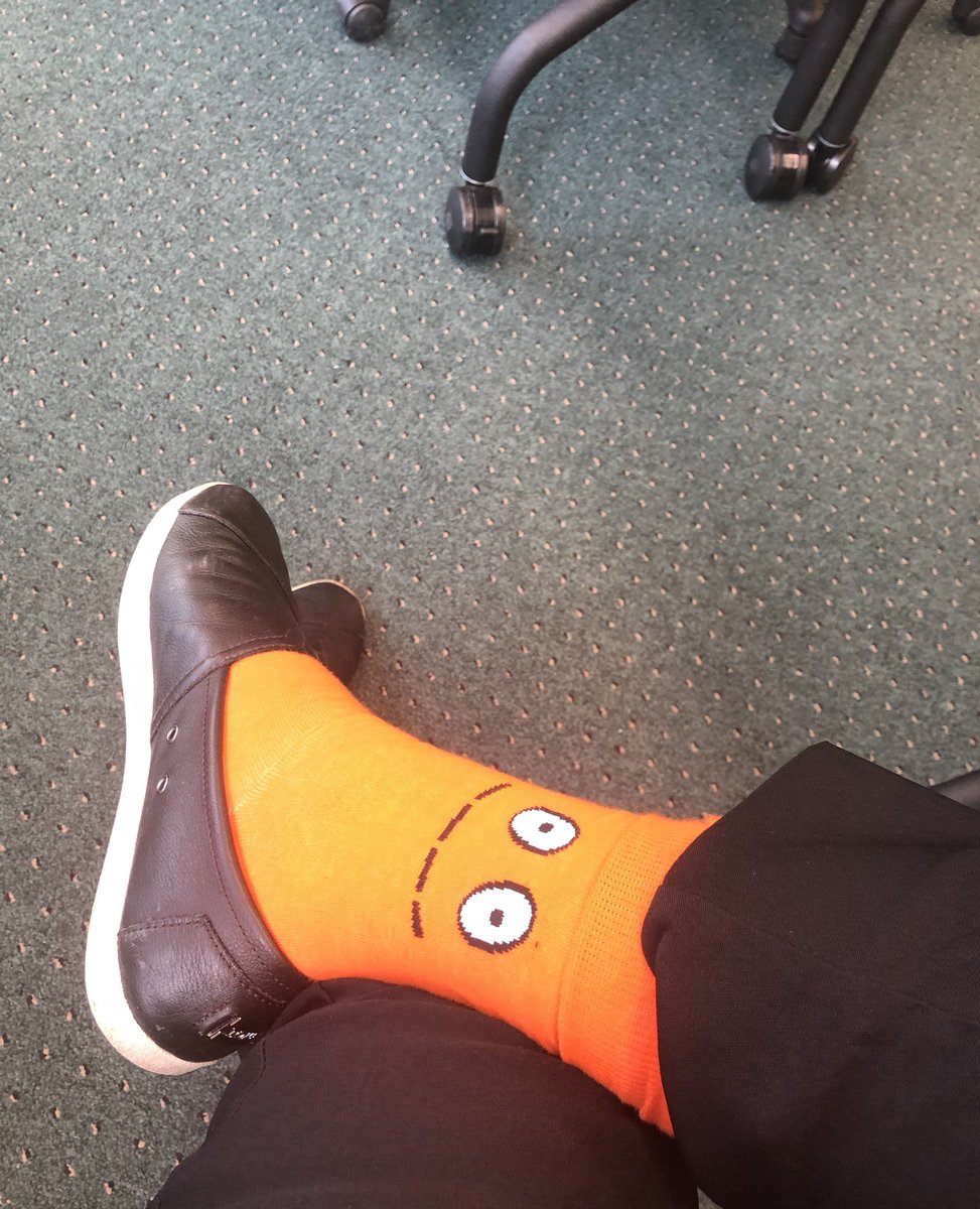 Loving my Moby #ISTE18 swag on #crazysockday 😜 Thanks @brainpop!!!!  #dealschool #weekofrespect